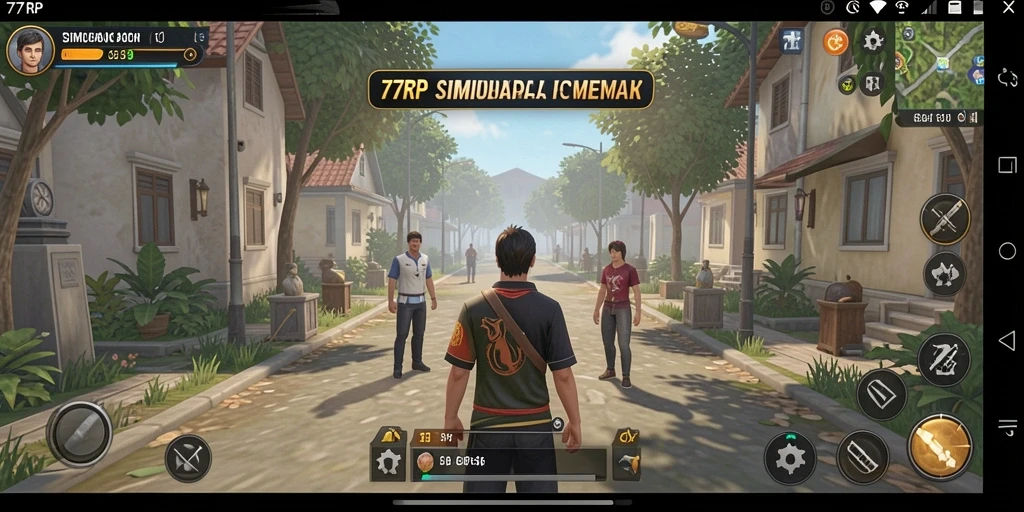 Screenshot gameplay 77RP menampilkan aktivitas simulasi yang seru.
