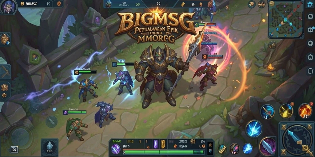 Tampilan gameplay yang menakjubkan dalam BIGMSG MMORPG.