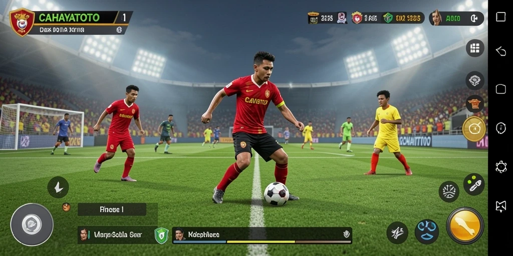Tampilan menarik dari gameplay <strong>CAHAYATOTO</strong> yang penuh aksi sepak bola.
