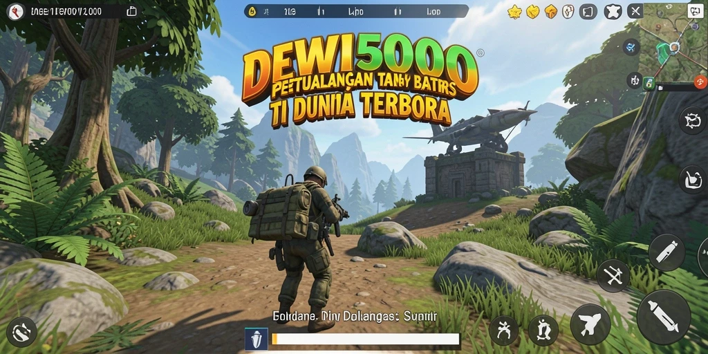 Tampilan gameplay DEWI5000 yang menakjubkan dalam dunia terbuka.