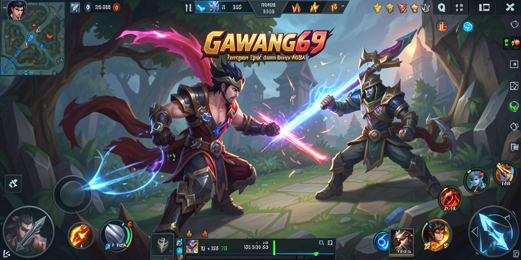 Gameplay seru di dalam pertarungan MOBA GAWANG69.