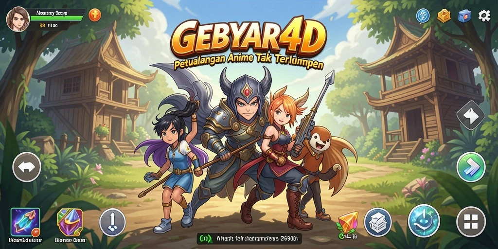 Gameplay seru dalam GEBYAR4D dengan karakter Anime yang menarik.