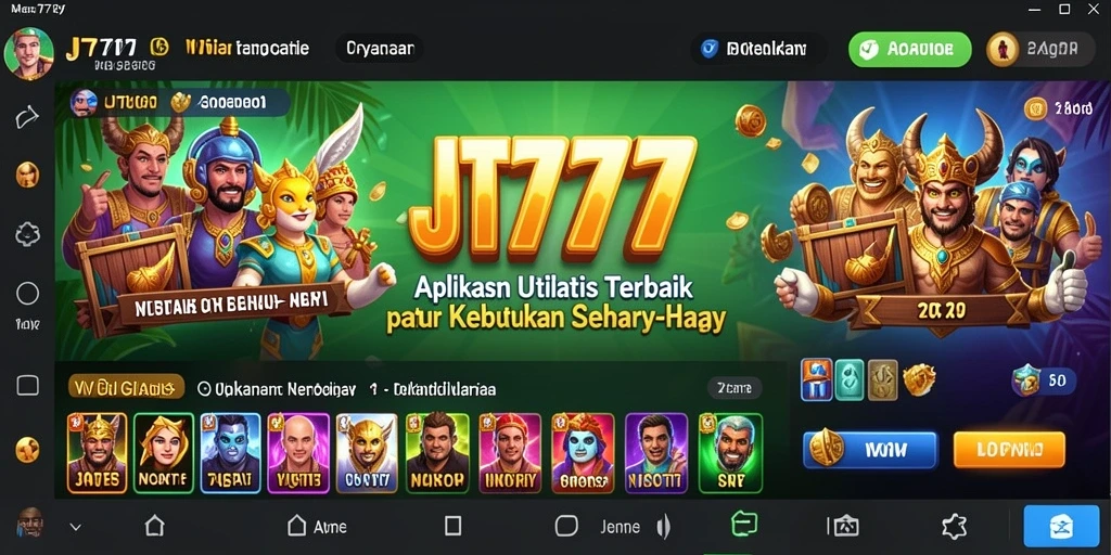 Tampilan antarmuka JT777 yang user-friendly dan menarik.
