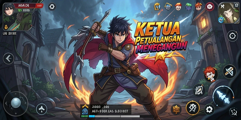 Tampilan gameplay seru dan karakter anime penuh warna di KETUA.