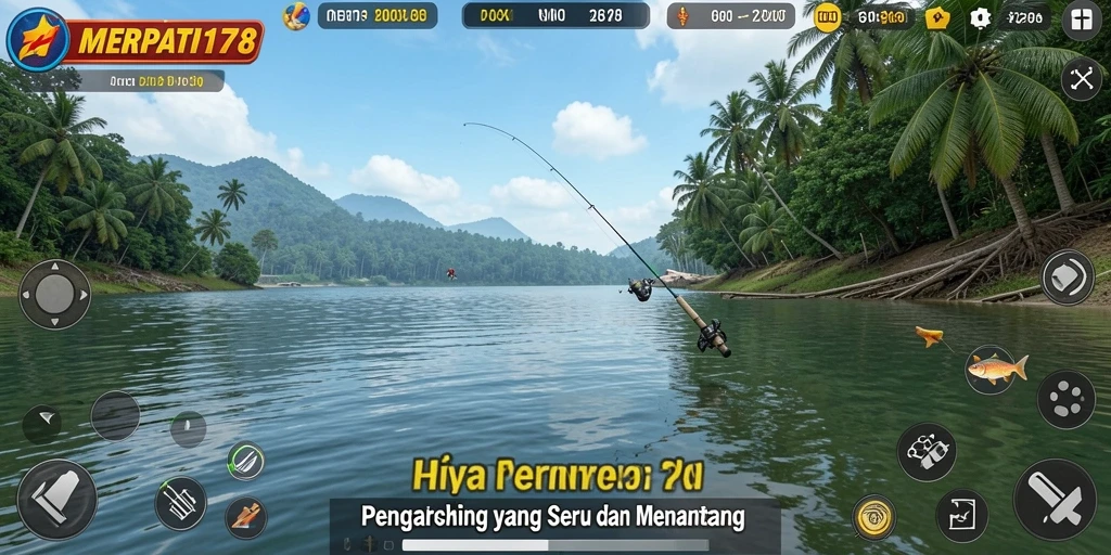 Tampilan gameplay utama MERPATI178 yang mengasyikkan saat memancing ikan.