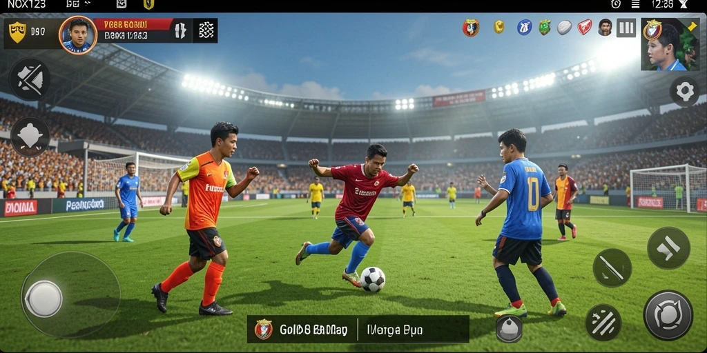 Tampilan terbaik dari gameplay sepak bola di NOX123.