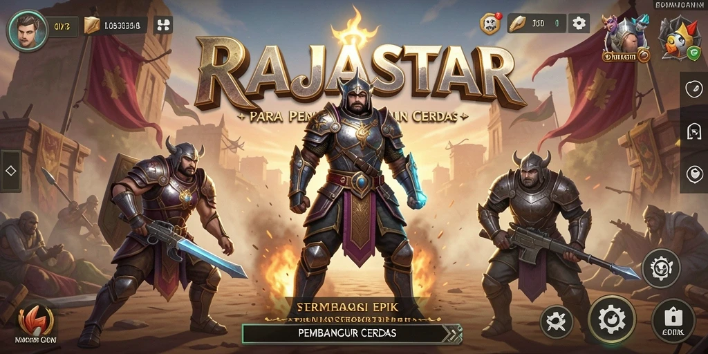 Tampilan gameplay strategis yang menawan di RAJASTAR.