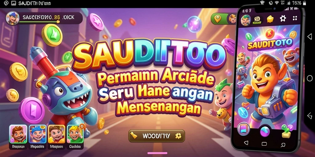 Tampilan gameplay seru di SAUDITOTO dengan karakter penuh warna.