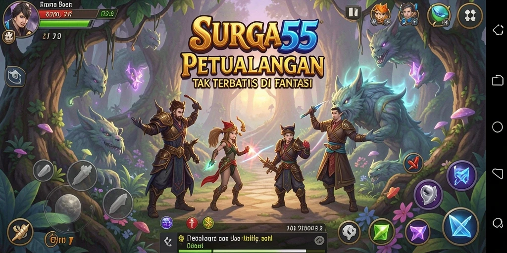 Tampilan gameplay SURGA55 yang menampilkan aksi petualangan seru.