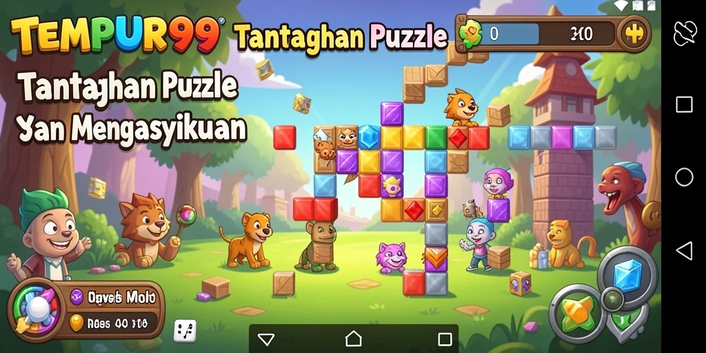 Tampilan gameplay seru TEMPUR99 dengan berbagai tantangan puzzle.