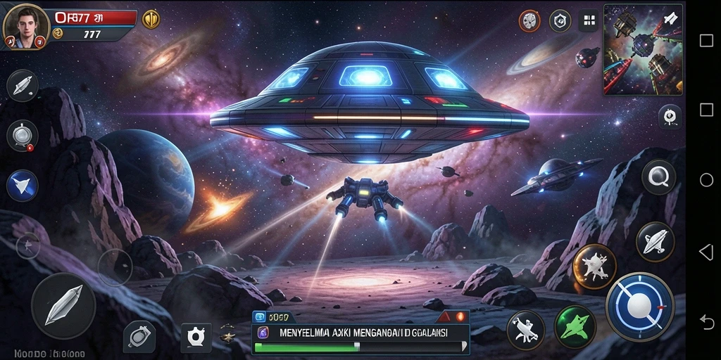 Tangkapan layar menunjukkan aksi seru dalam permainan UFO77.